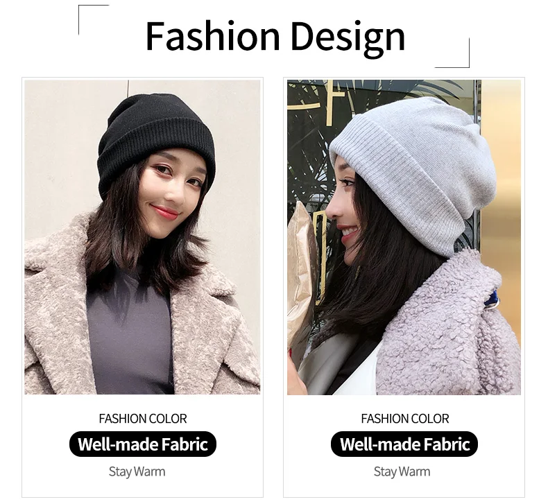 Зимняя женская кашемировая шапка вязаная Gorros модная Корейская теплая мягкая женская повседневная одноцветные бейсболки зимняя женская шапка бини белая