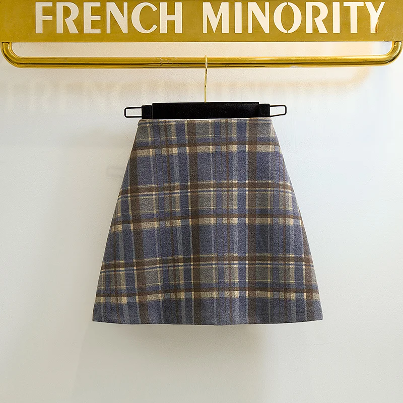 

Fall Winter Sweater Women Falbala Turtleneck Sweater Grid Skirt Flavour 2 Pcs Clothing Set Outfit Knitwear Vestido Leisure Suit