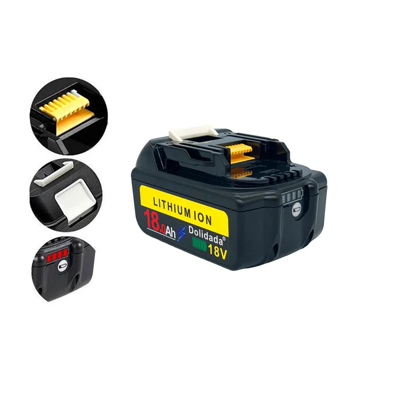 

2021 new 18 Volt rechargeable battery 18000mah lithium ion battery Makita bl1880 bl1860 bl1830 + 3A charger power tool battery