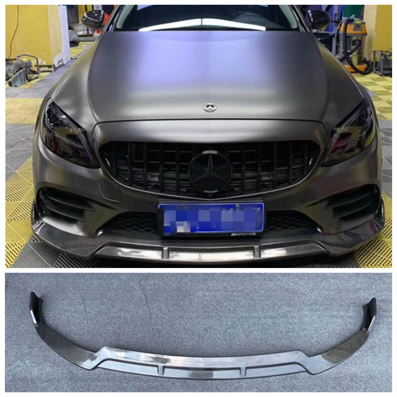 Для Mercedes-benz C-class W205 C200 C260 C43 2019 2020 2021 бампер из углеродного волокна передний