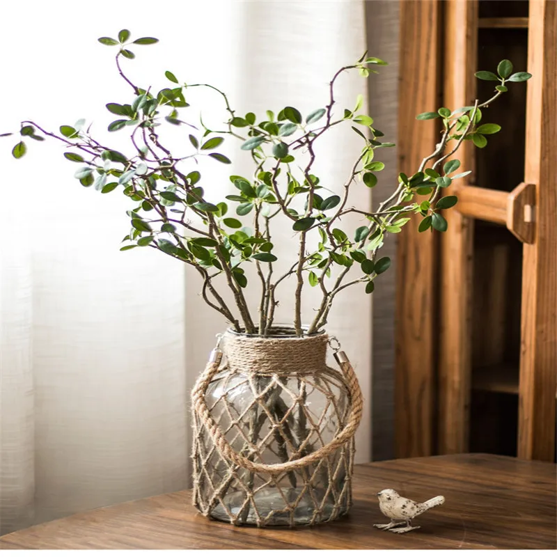 Новейшая пеньковая веревка ваза ручной работы в американском стиле стеклянная