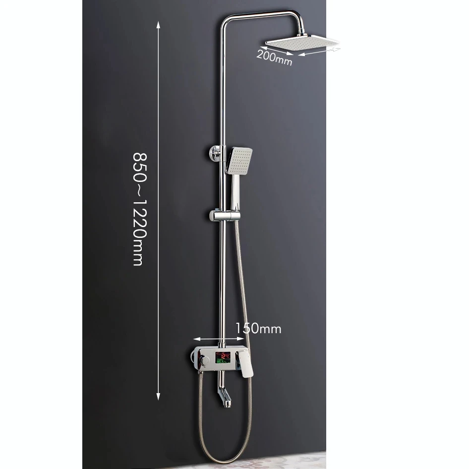 KEMAIDI смеситель для тропического душа с цифровым дисплеем 8 дюймов вращающийся