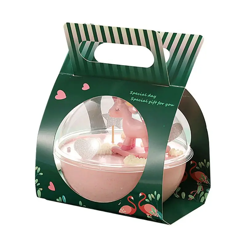 

10pcs Net red cake packaging plastic boxes hollow round ball fruit salad box transparent crystal ball portable desserr gift box