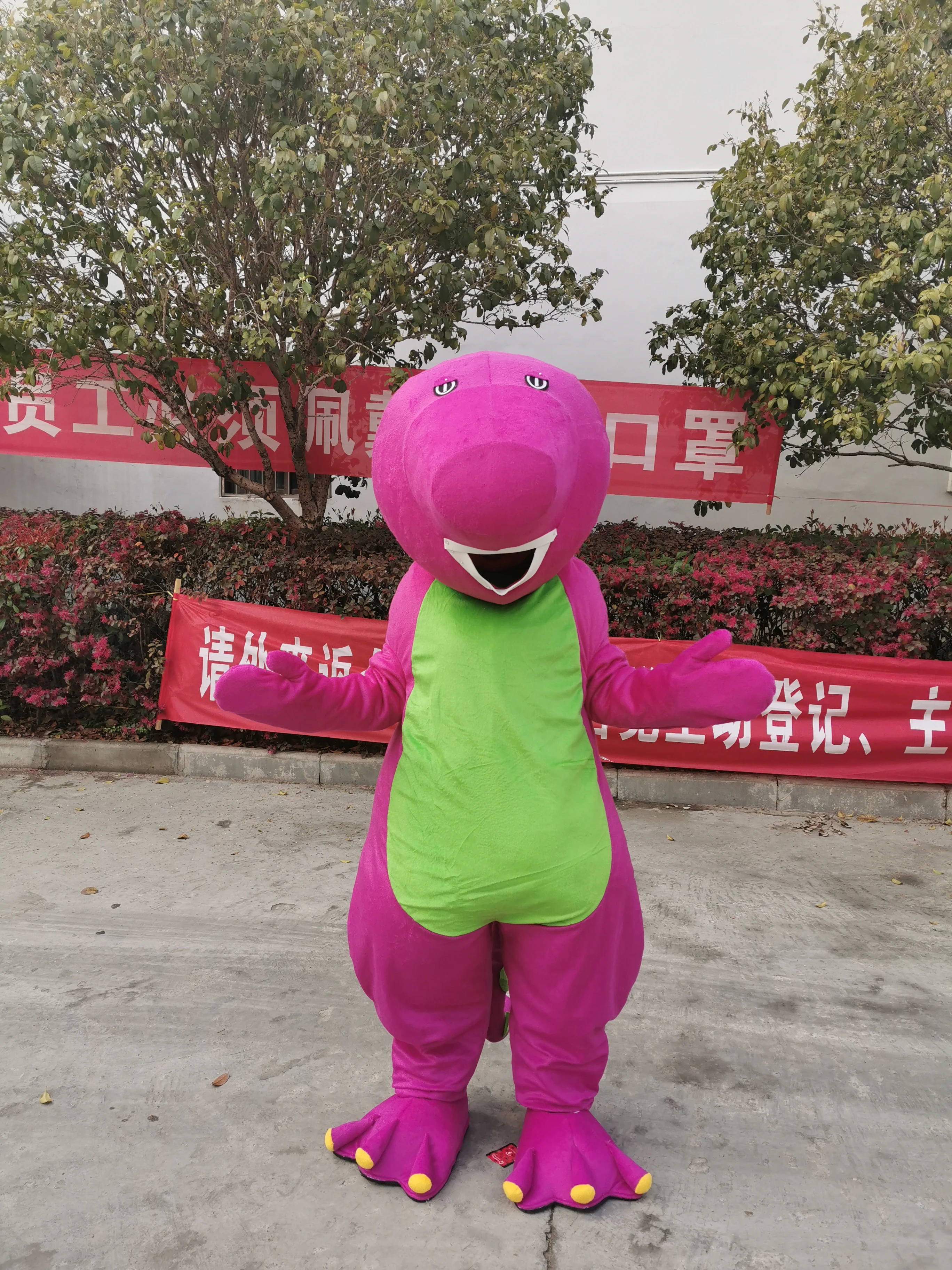 Высококачественный Большой Талисман Барни из мультфильма костюмы для взрослых