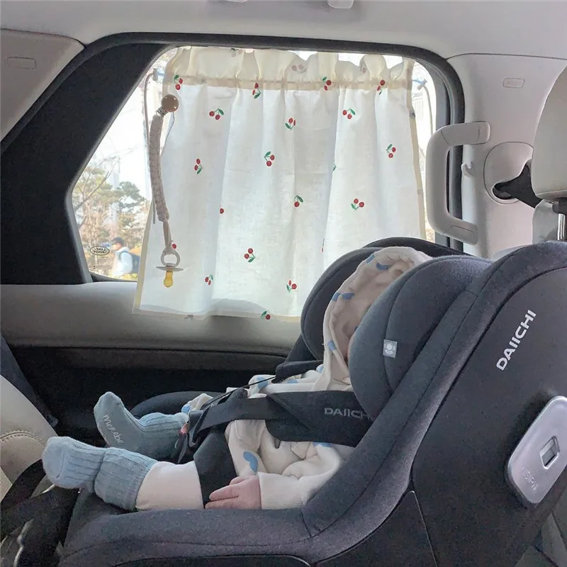 

Ins Kids Cherry Car Background Cloth Wall Tapestry Sun Shade Side Window Shade Curtain Sunscreen Heat Insulation Cloth