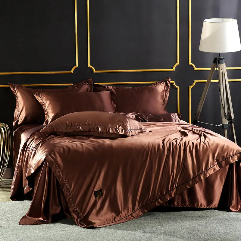 

Роскошный белый сверхмягкий Комплект постельного белья 100%, 4 шт./компл., дышащие комплекты постельного белья с плиссированными вставками, размеры Queen/King