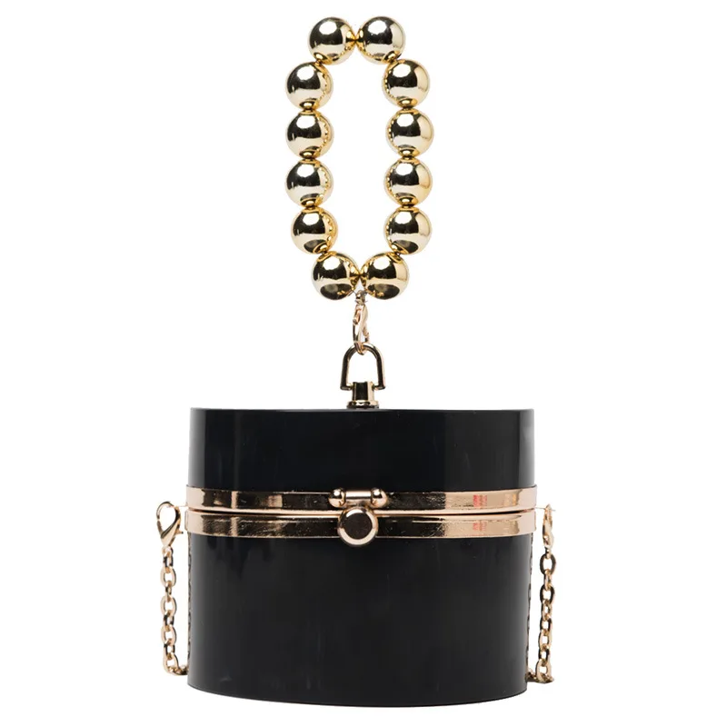 Acrylic Round Purses and Handbags for Women Sequin Beaded Shoulder Chain Bag Small Crossbdoy Party Pouch Clutches | Багаж и сумки
