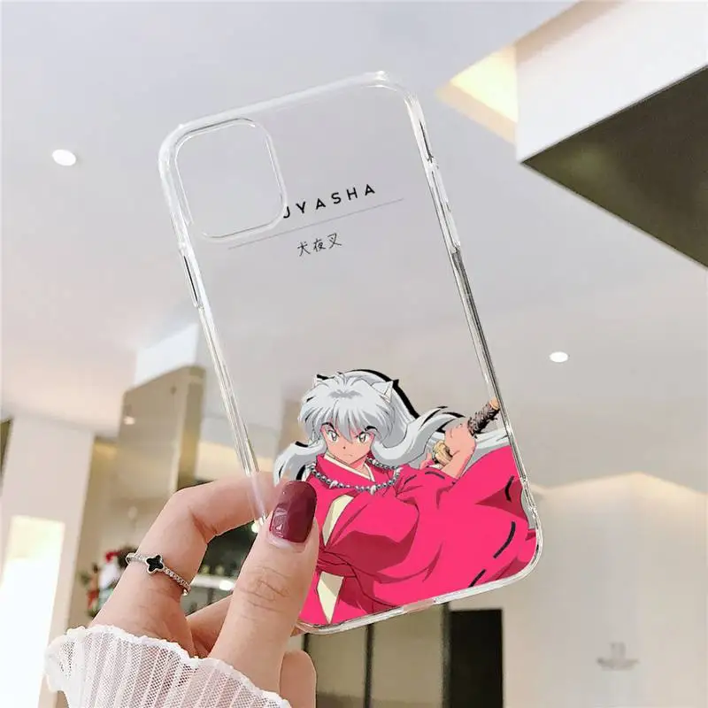 

Inuyasha anime love cartoon Phone Case Transparent for iPhone Samsung xiaomi 11 12 6 7 8 9 20 Pro X Max XR Plus mobile bags