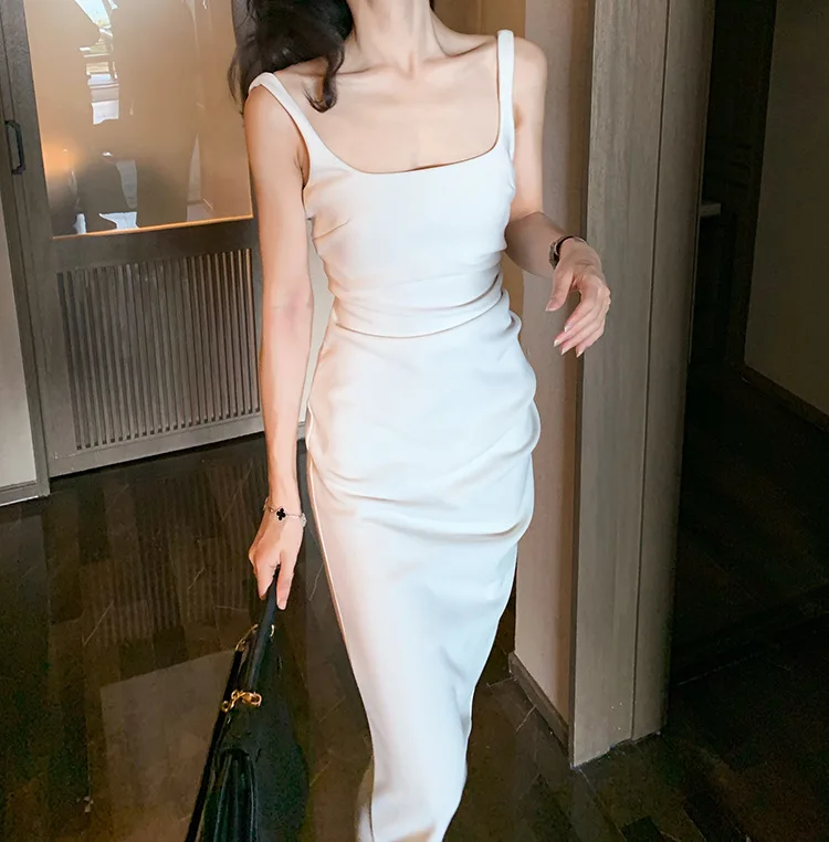 Женский пуловер до середины икры платье без рукавов с квадратным вырезом для