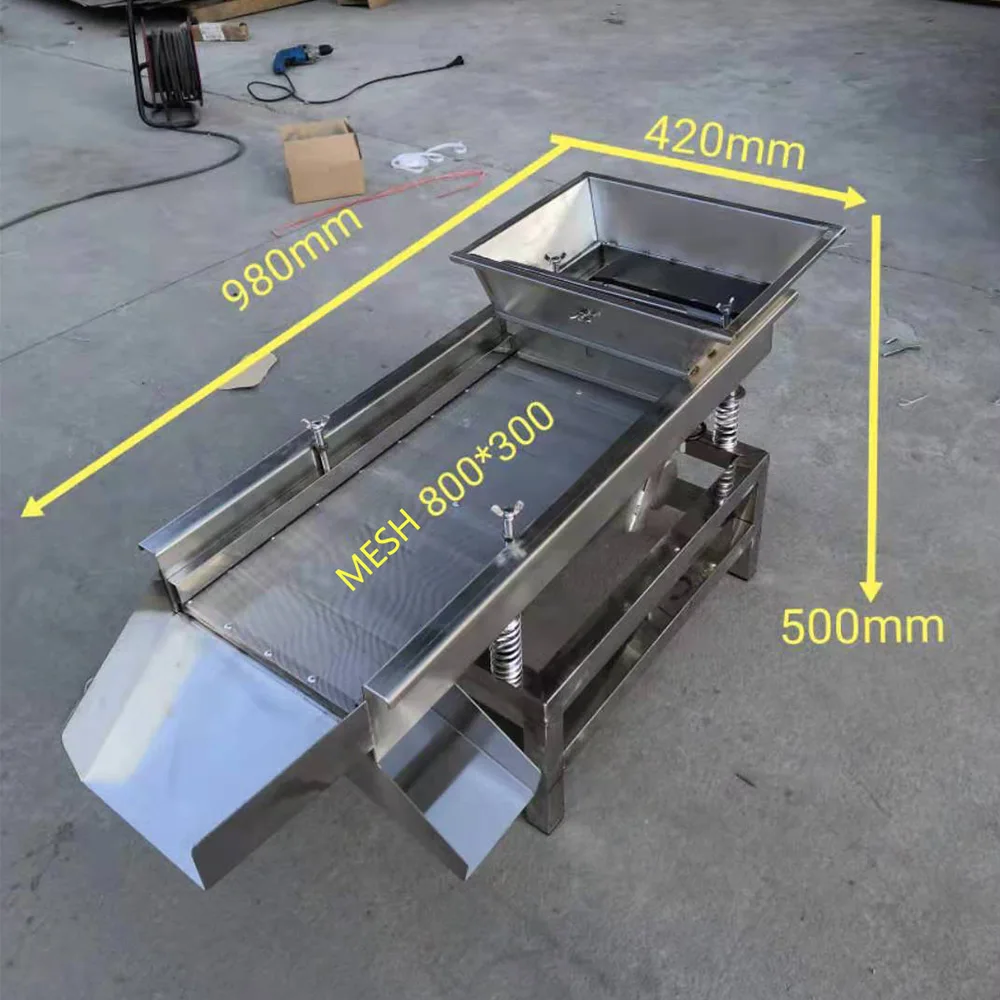 

220V Linear Vibration Sieve Screen 30*80cm Stainless Steel Vibration Separator for Particle Screening and Grading Double Motor