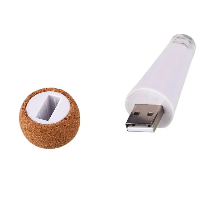 

Rechargeable USB Round Bottles Stopper Wine Light Warm White Light Lamps