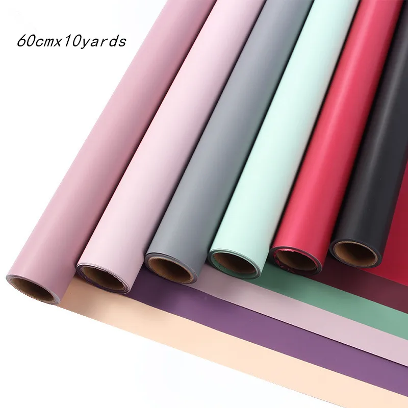 

60 см x 10 ярдов, рулон однотонной цветочной оберточной бумаги, товары для флористов, крафт-бумага для упаковки подарков