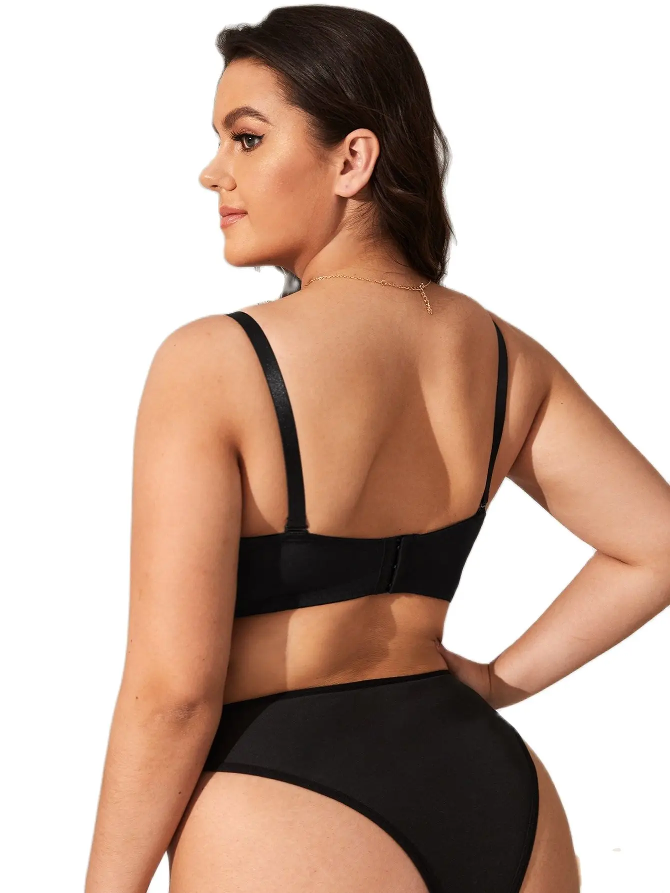 Размера плюс пуш-ап сексуальный 1/2 половина чашки для женщин кружева черный