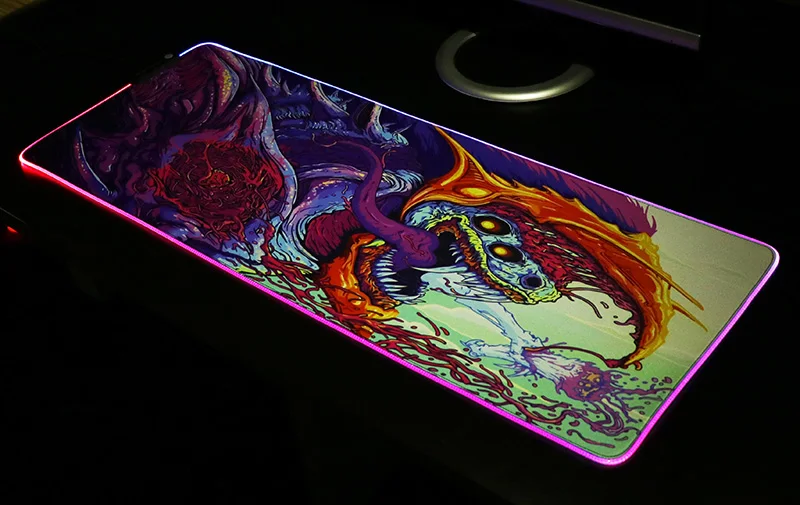 800x300 большой светодиодный RGB Освещение игровые Мышь цветные мышь с подсветкой геймер коврик Гранде для cs go Hyper Beast компьютер