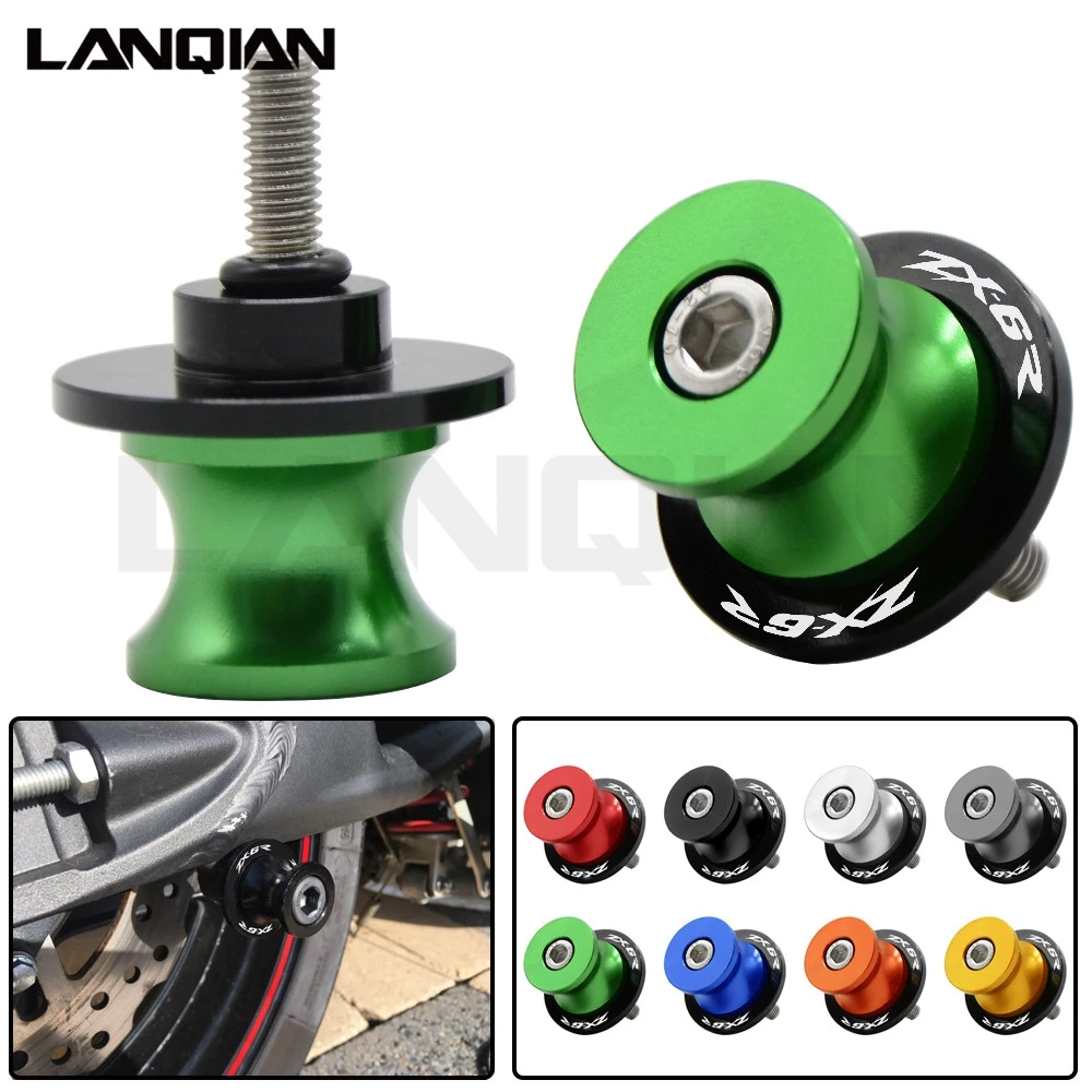 

For Kawasaki ZX-6R Motorcycle CNC M8 Swing Arm Spools Sliders ZX6R ZX600 1995-2007 2008 2009 2010 2011 2012 ZX 6R Accessories