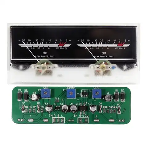 ДВОЙНОЙ УКАЗАТЕЛЬ VU Meter стерео аудио усилитель плата DB индикатор уровня звука Регулируемая подсветка с Драйвером