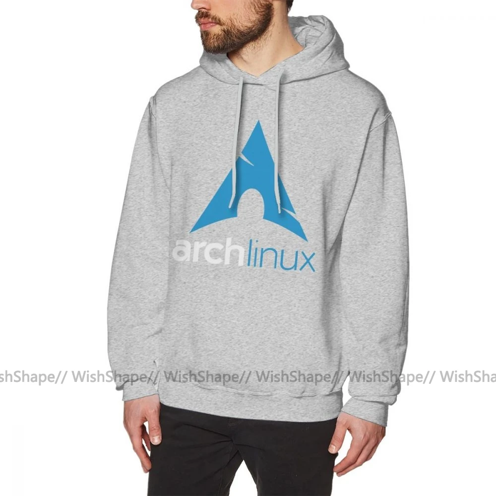 Linux худи Arch Linux товары толстовки Мужской Хлопковый пуловер с капюшоном с длинным рукавом зима XL уличная одежда красные милые толстовки - Цвет: Gray