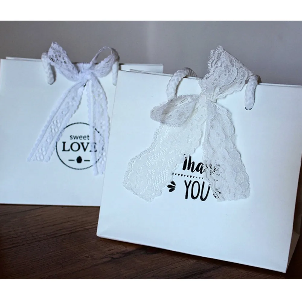 Индивидуальный Мини милый шикарный свадебный пакет в белой бумажной веревке и