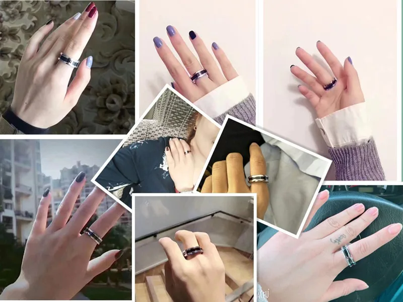 

Wholesale Fine Jewelry luxury High Quality black ceramic titanium Rings Finger Ring beauty Jewel fashion accessories men women