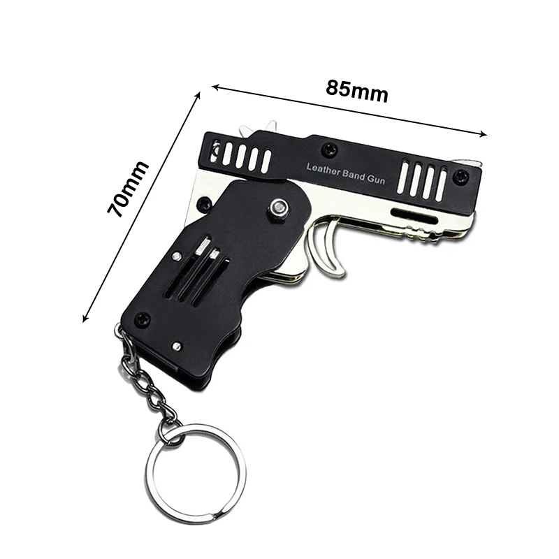 Mini Folding Stainless steel Rubber Band Launcher Gun Hand Pistol Guns Shooting Toy Gifts Boys Outdoor Fun Sports For Kids | Игрушки и