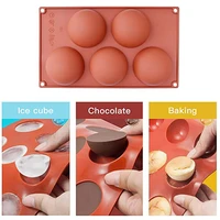 5 cavity semi sphere silicone molds cake diy kitchen making tools for ice cube chocolate cake jelly dome mousse baking mold