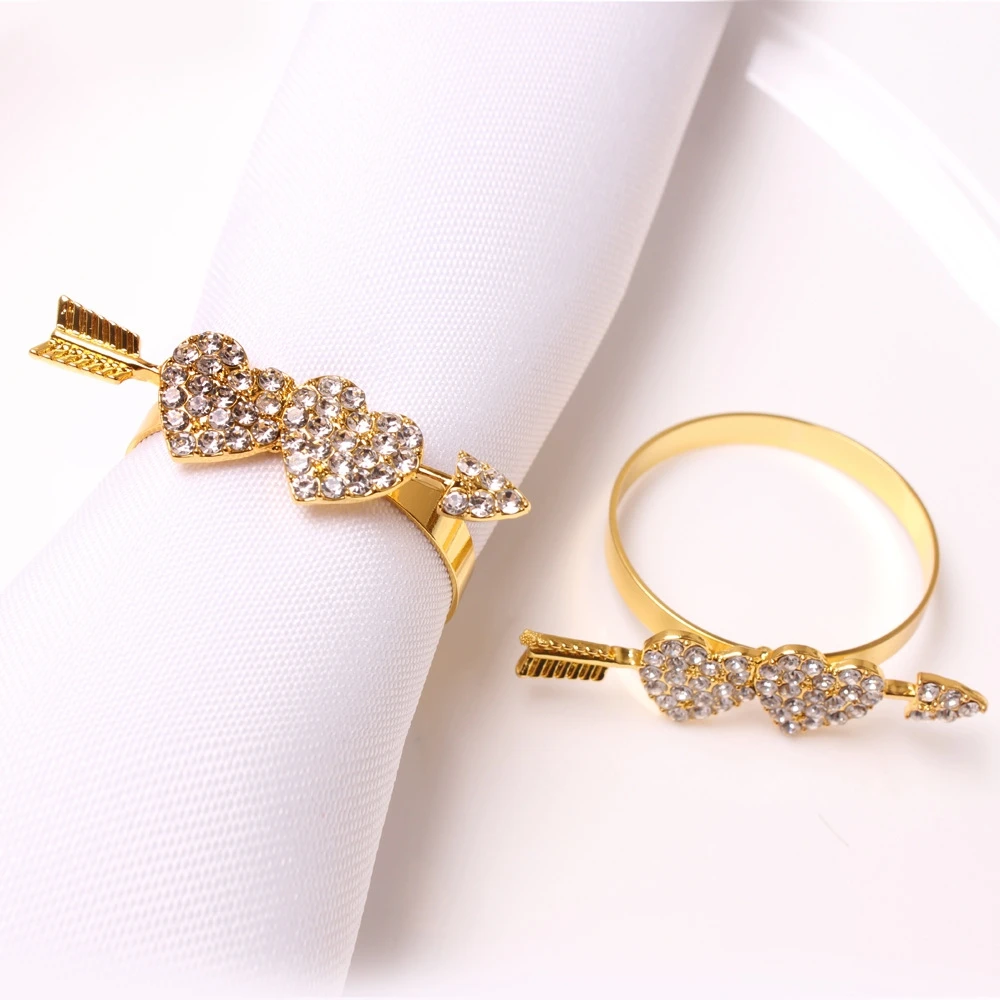 

New Napkin Flower Ring Rose Valentine's Day Green Leaf Flower Napkin Buckle Folding Cloth Ring Jewelry Alloy Napkin Ring