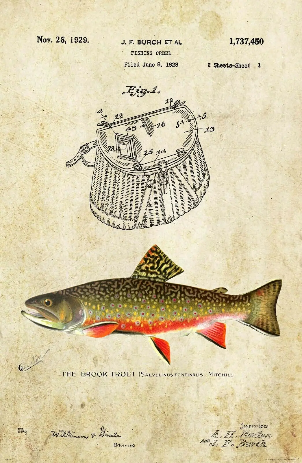 

Vintage Fly Fishing Lure ART SILK POSTER Decorative Wall painting 24x36inch