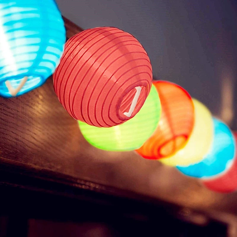 

10 Led Colorful Hanging Lantern String Lights for Indoor and Outdoor Parties, Home and Garden Decoration Lights, US Plug