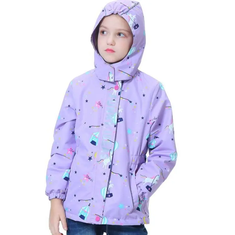 2020 Jacket for Girls Cute Unicorn Pattern Windbreaker Kids Coats Jackets Spring Fashion Outerwear Children | Детская одежда и