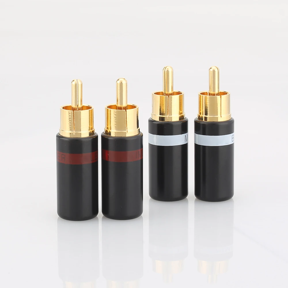 Hifi 4 шт. позолоченный Rca Штекер Аудио AMP межблочный rca разъем