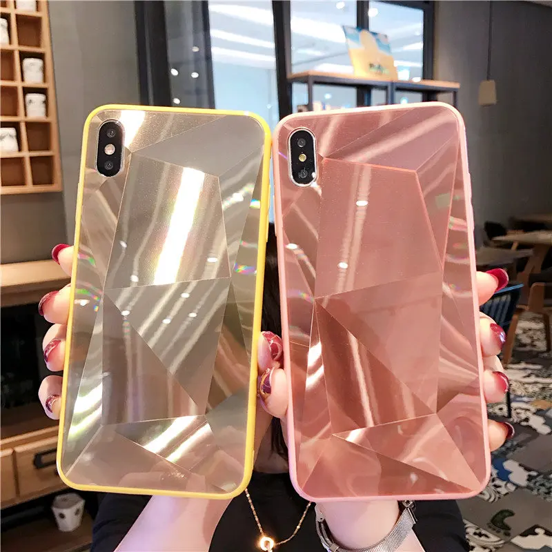 

3D Алмазный зеркальный чехол для Apple 11/Huawei P30TPU iphoneX PC, чехол для телефона Samsung A71 A51 A50 A30 A10 S20 S10 S9 S8