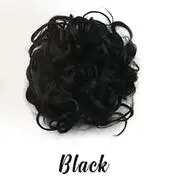 Black Стильные резинки для волос синтетические волосы шиньоны для наращивания волосы лента конский хвост пряди для волос булочки Прямая поставка - Цвет: Black