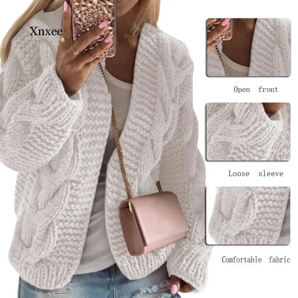 

Cardigan Coat Sweater Women Casual Long Sleeve Knitted Coat Solid Open Stitch Sweater Femme Autumn Winter Warm Clothes