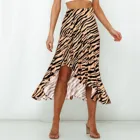 Летние женские юбки 2021, модная женская Свободная плиссированная юбка-трапеция с высокой талией и рюшами, с разрезом, Длинная женская юбка