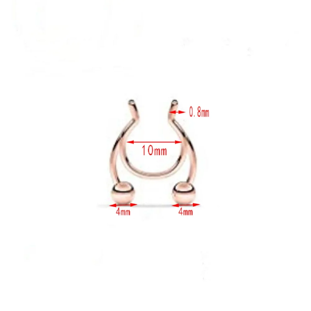 1 шт. Новое поддельное кольцо-гвоздик в нос зажим для носа нержавеющая сталь