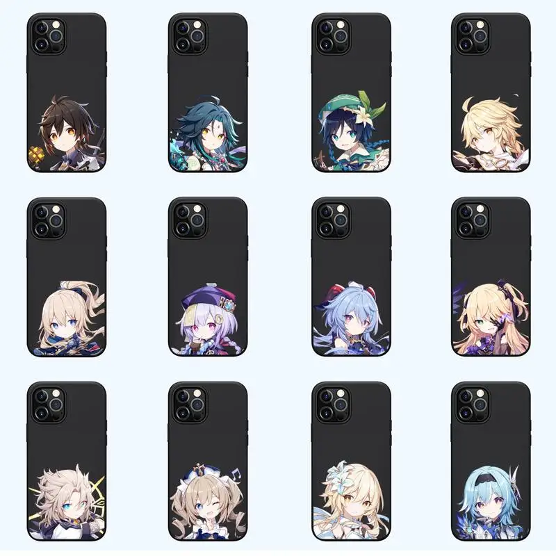 

Genshin impact Cute Cartoon Phone Case For iPhone 13 12 11 mini pro XS MAX 8 7 6 6S Plus X SE 2020 XR