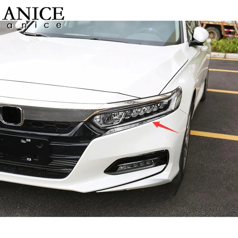 Нержавеющая сталь передняя фара лампа век чехлы подходят для Honda Accord