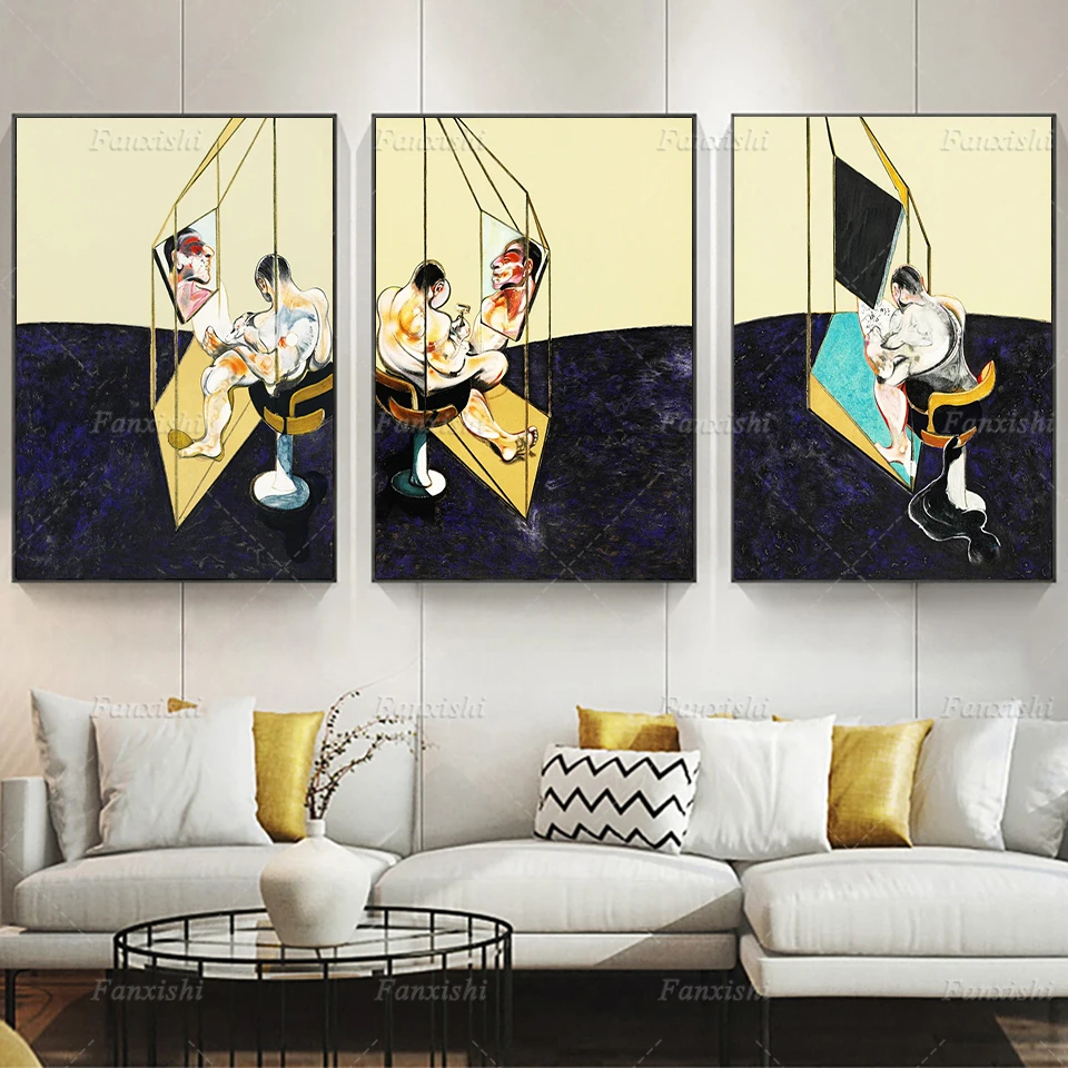 

Mid Century Modern Canvas Art Print Poster• Francis Bacon Painting Prints Wall Art Modular Pictures for Living Room Home Decor