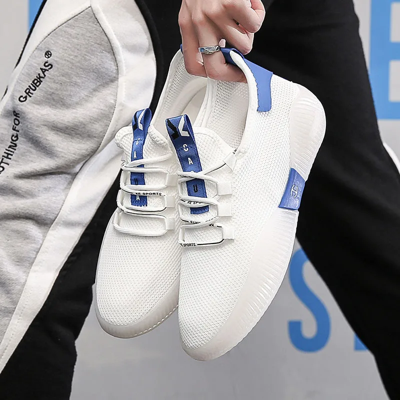 

Summer breathable small white casual shoes tendon bottom sports net red jelly shoes flying woven mesh men's shoes39-44