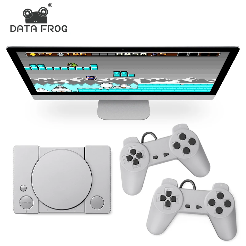 Данные лягушка 500 Ретро игры видео консоль Duble геймпад с 8 бит Поддержка AV Out положить семья ТВ Видео игры с 2 шт. контроллер