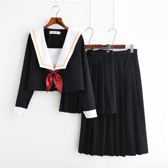 2020 японская школьная форма для милых девушек матросские Топы + галстук юбка в