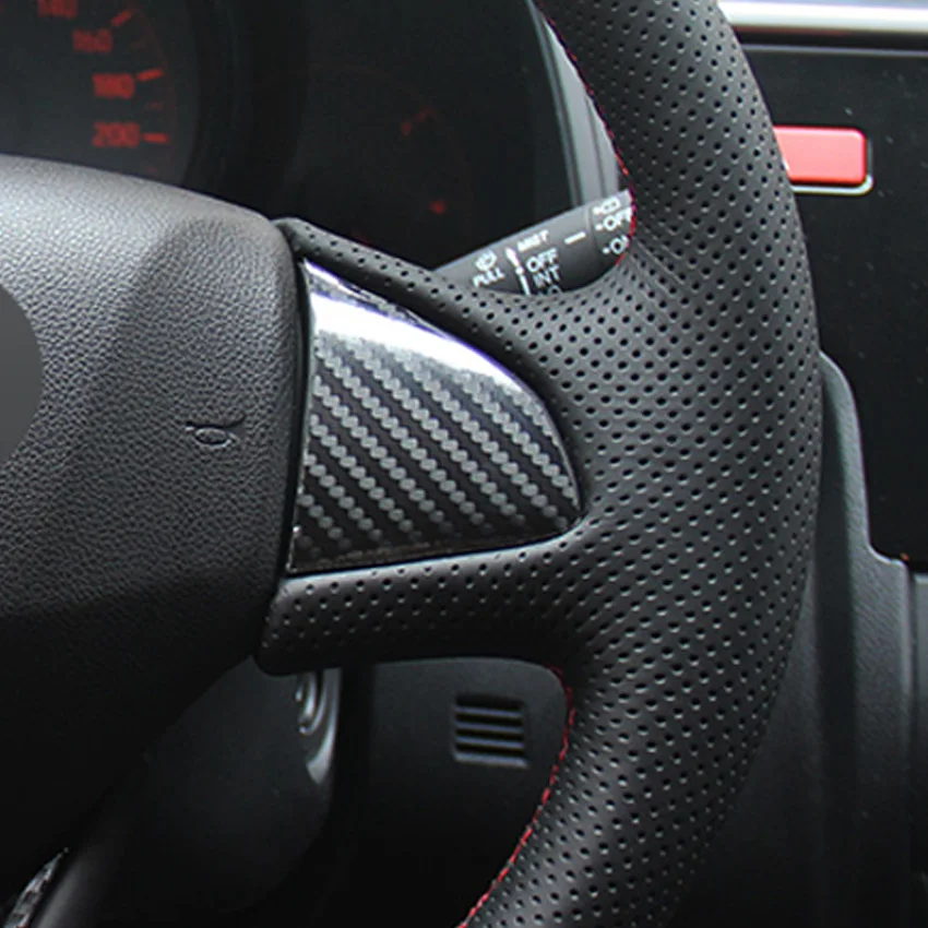 

LQTENLEO Black Genuine Leather DIY Car Steering Wheel Cover For Honda Fit 2014-2017 Vezel 2015-2017 City 2015-2017