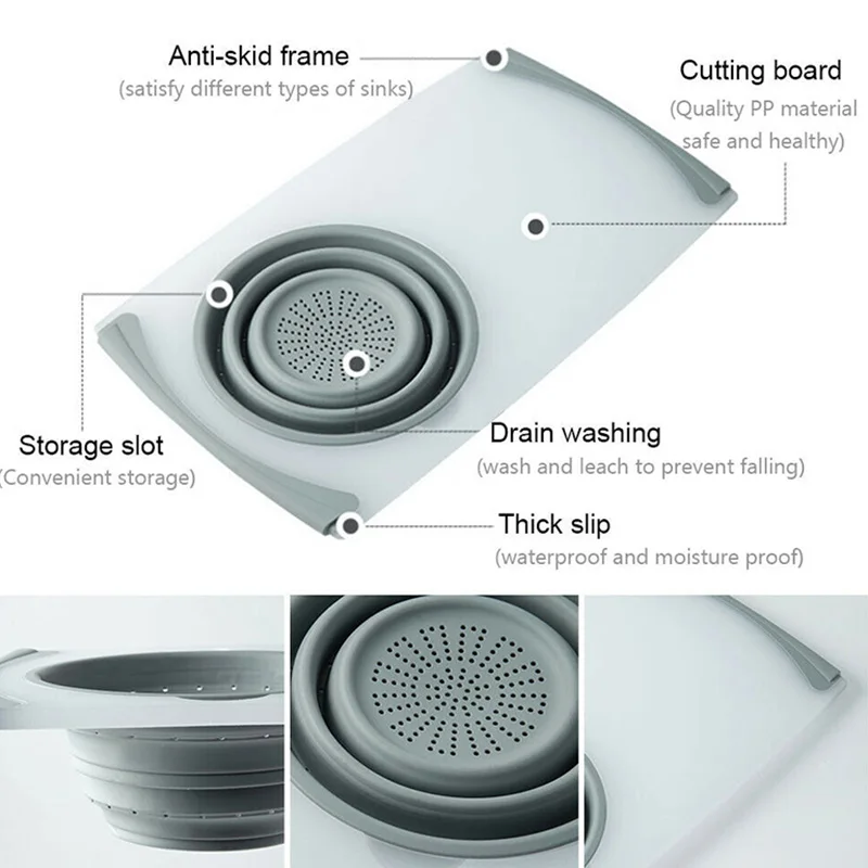 

Multifunction Kitchen Chopping Board Sinks Drain Basket Container Cutting Board HFD889