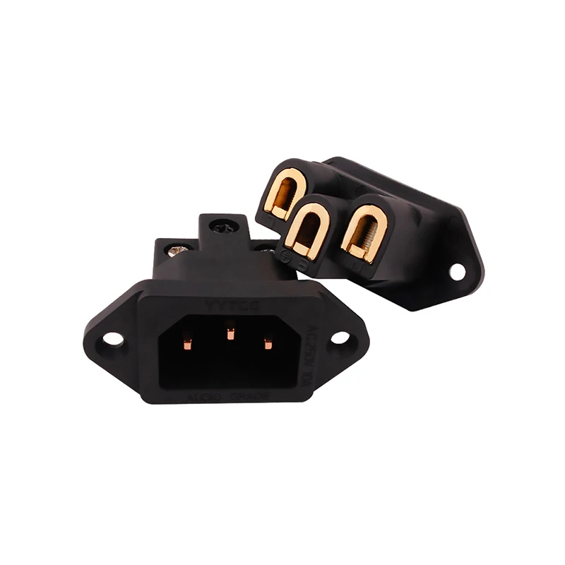 YYAUDIO AC IEC входное гнездо Чистая Медь позолоченная HIFI мощность