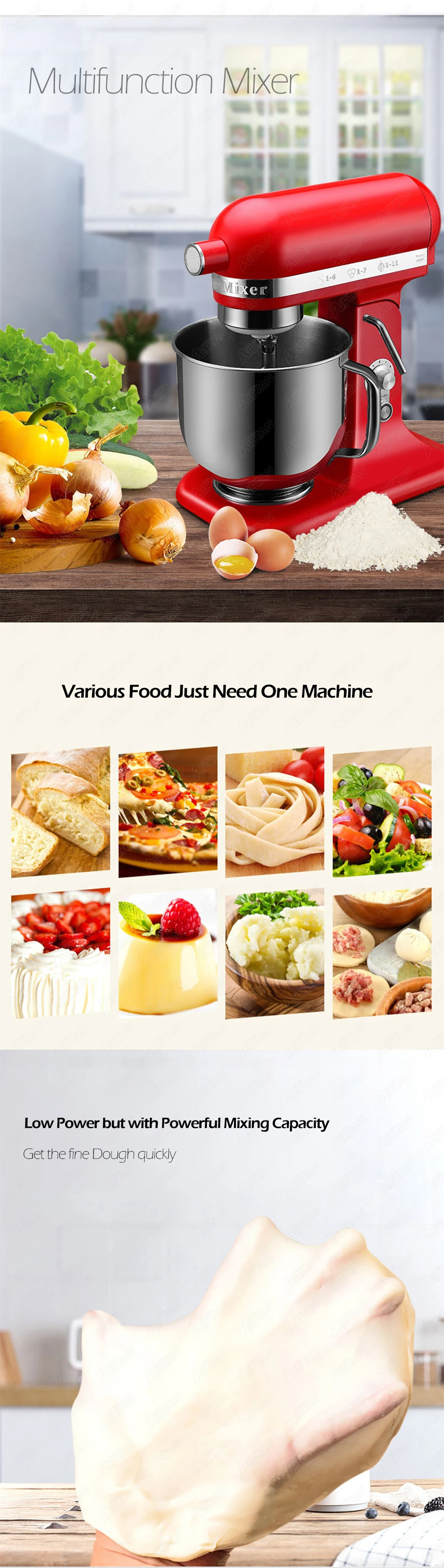 GL7580 7-литровый кухонный небольших продовольственных стакан блендер миксер