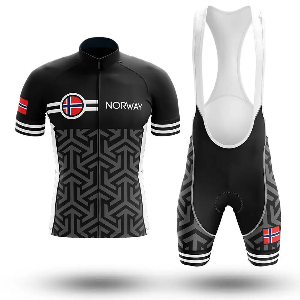 Norway Cycling Jersey Men's Black and White Bicycle Clothing Summer Short Sleeve MTB Bike Top Shirts | Спорт и развлечения