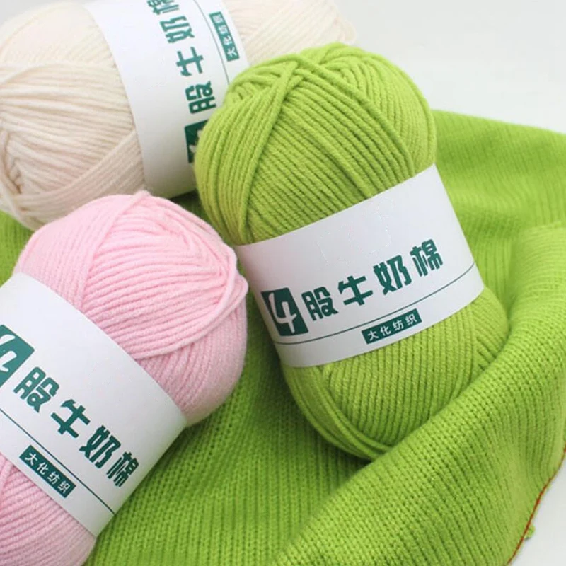 Розничная продажа 36 цветов вязание крючком четыре пряди молочный хлопок 4