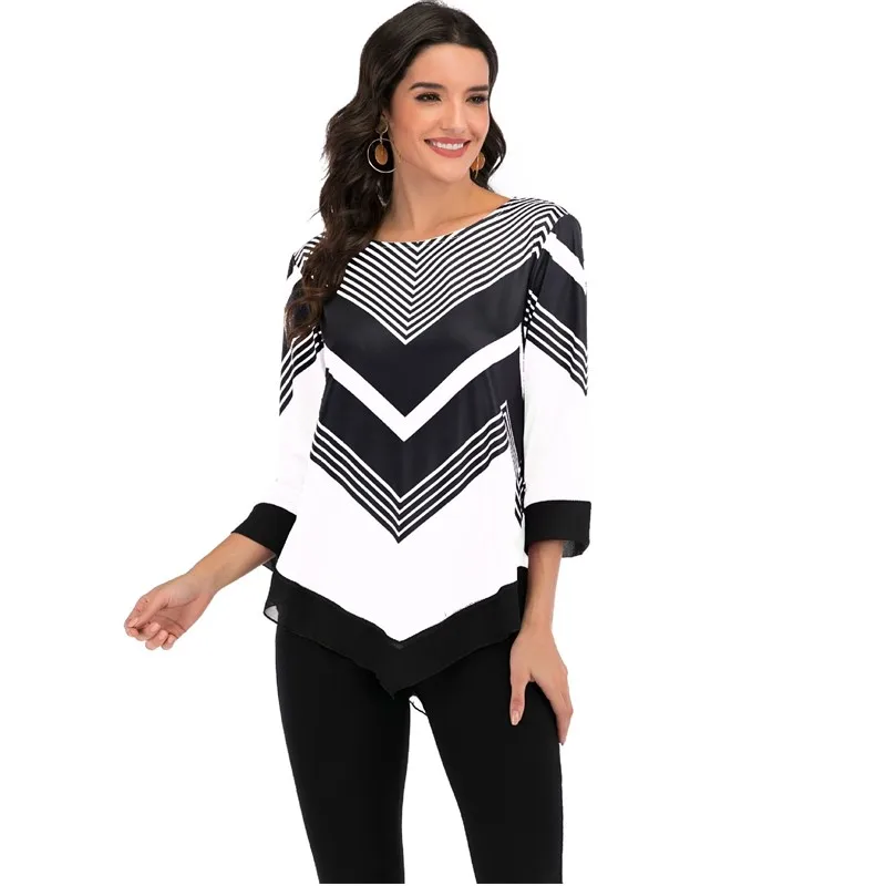 Повседневная Весенняя женская футболка 4XL модель 2020 года блуза с цветочным