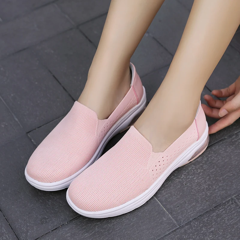 

Damyuan Women's Air Cushion Flats 42 Sneakers Women Light Slip-on Loafers Breathable Mesh walking Ladies Shoes Zapatos De Mujer