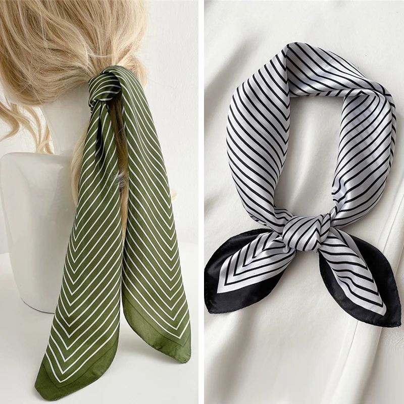 

Women Square Silk Scarf Chiffon Satin Lady Hair Neck Foulard Bag Scarves Shawl Wrap Female Bandana Head Kerchief Hijab Headband
